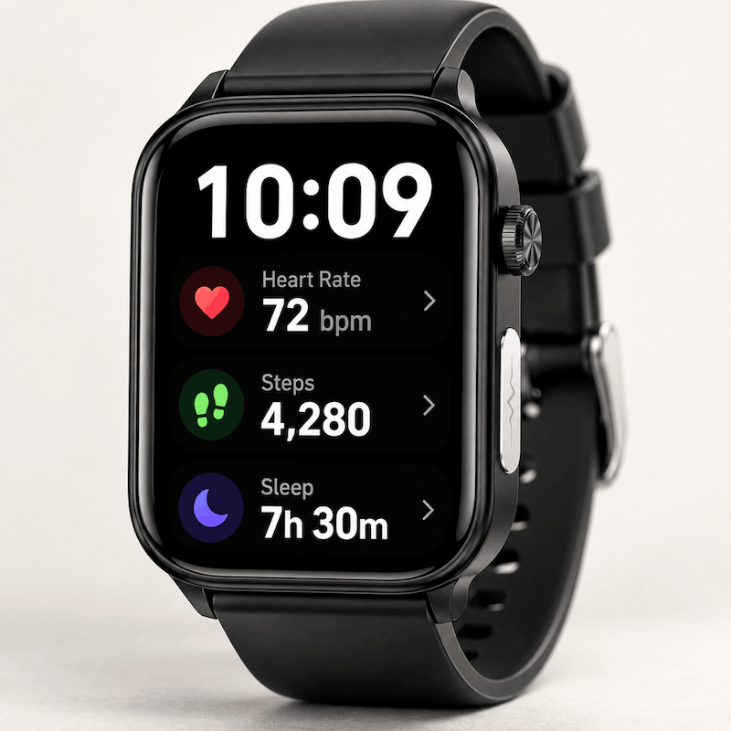 Macro detail of the watch display